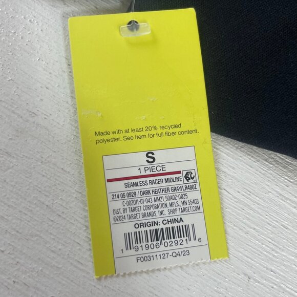 All In Motion Seamless Racer Midline Sports Bra Womens Medium Black New - Picture 7 of 9